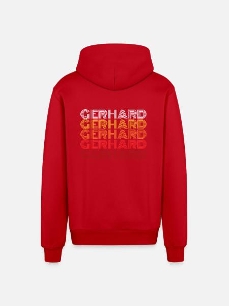 Gerhard - Veste à capuche bio décontractée fabriquée en UE - rouge