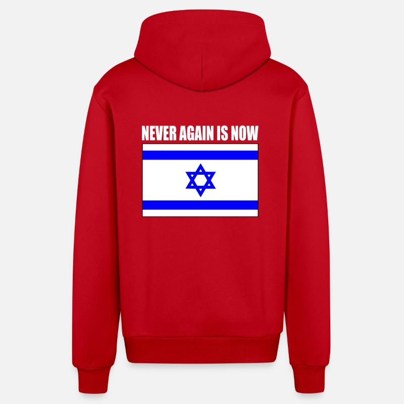 Never again is now - Organic Relaxed Kapuzenjacke Made in EU - Rot