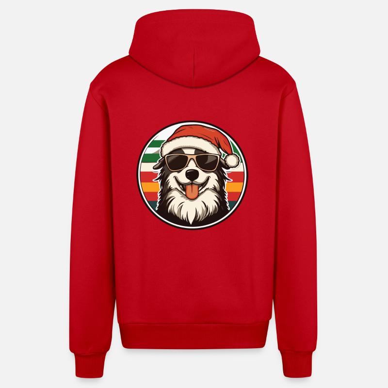 Samoyède Chien Noël Cool - Veste à capuche bio décontractée fabriquée en UE - rouge