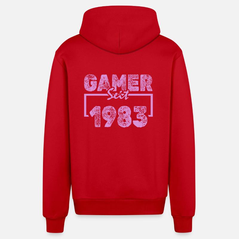 À l’affiche 1983 - Veste à capuche bio décontractée fabriquée en UE - rouge