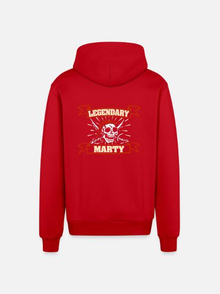 Gift for Marty - Organic Relaxed Hooded Jacket Made in EU - red