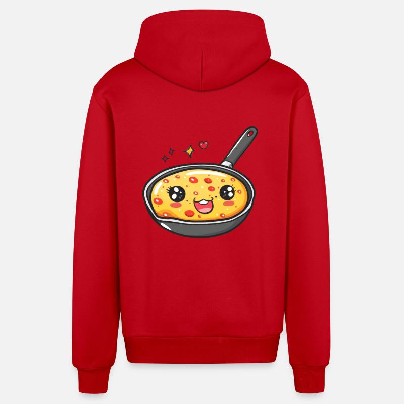 Dessin animé drôle de Pan - Veste à capuche bio décontractée fabriquée en UE - rouge