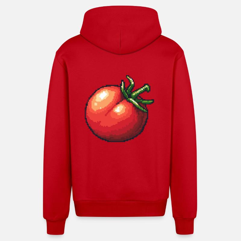 Joueur de pixels de tomate - Veste à capuche bio décontractée fabriquée en UE - rouge