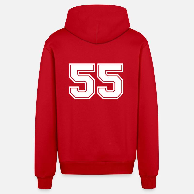 55 - Veste à capuche bio décontractée fabriquée en UE - rouge