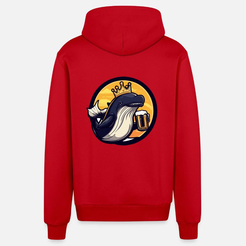 Wal Bier Comic - Organic Relaxed Kapuzenjacke Made in EU - Rot