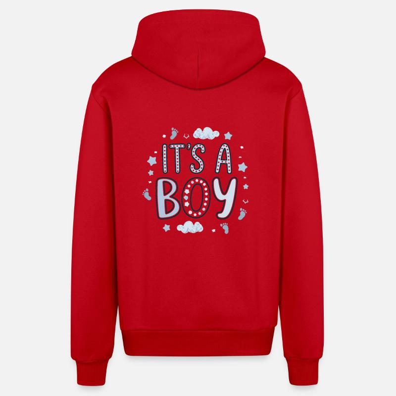 Naissance Garçon - Design Adorable - Veste à capuche bio décontractée fabriquée en UE - rouge