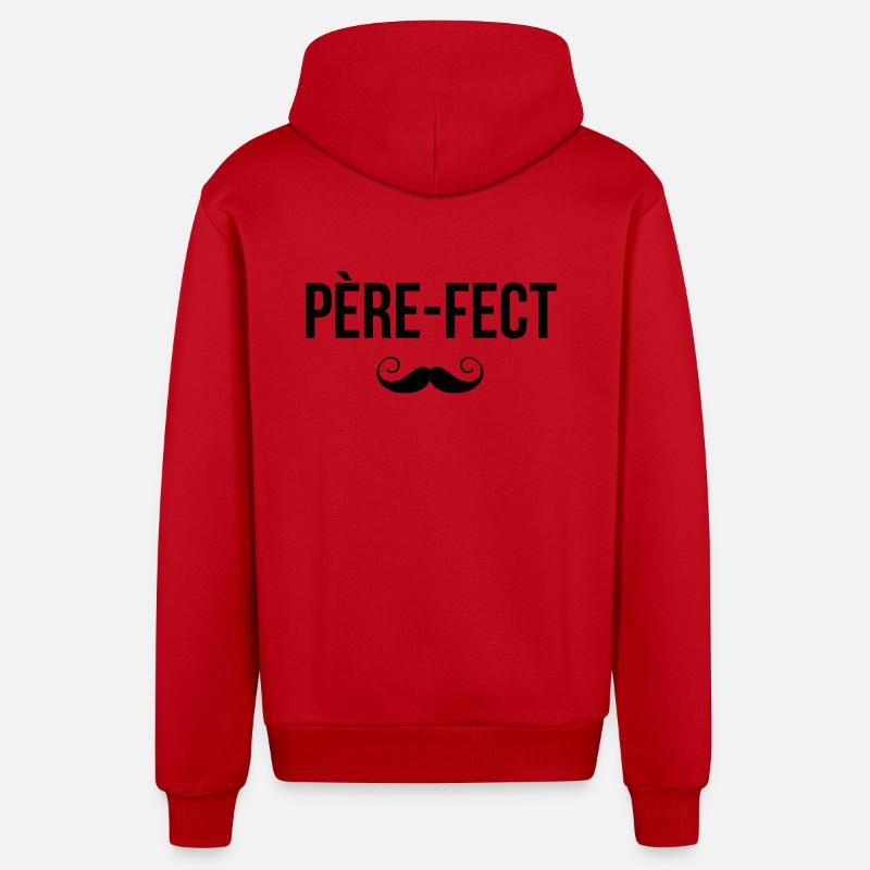 Père-fect idée cadeau papa - Veste à capuche bio décontractée fabriquée en UE - rouge