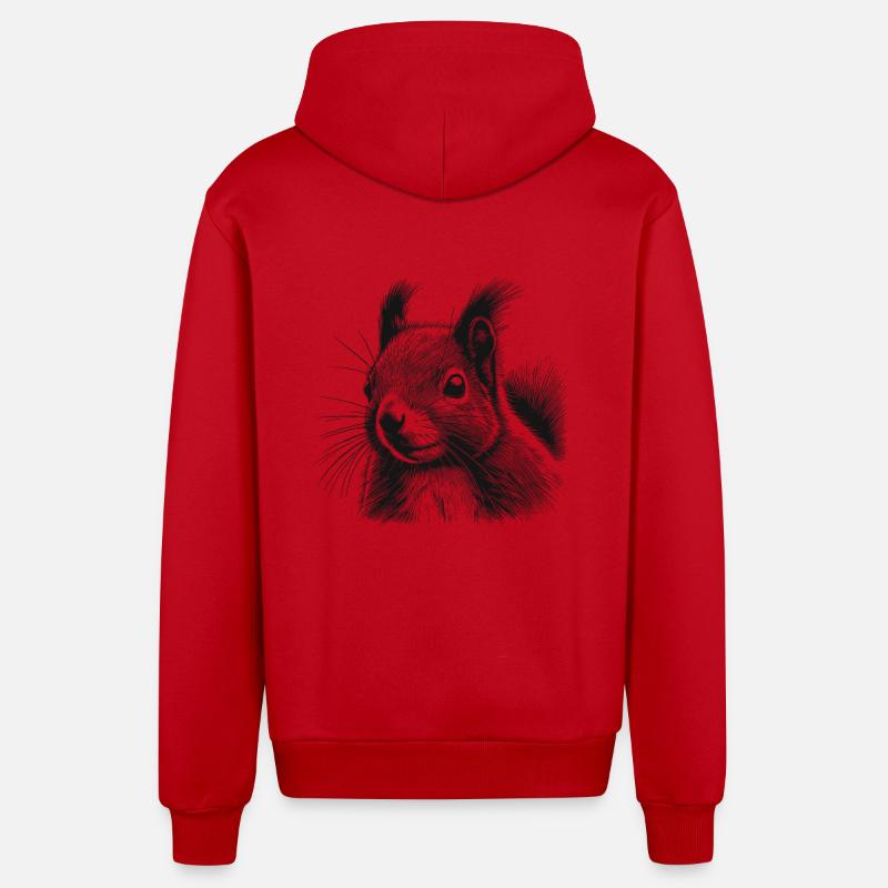 Eichhörnchen - Organic Relaxed Kapuzenjacke Made in EU - Rot