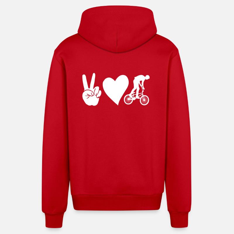 Vélo VTT - Veste à capuche bio décontractée fabriquée en UE - rouge
