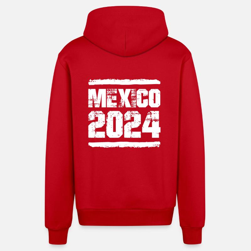 Équipe Mexique 2024 - Veste à capuche bio décontractée fabriquée en UE - rouge