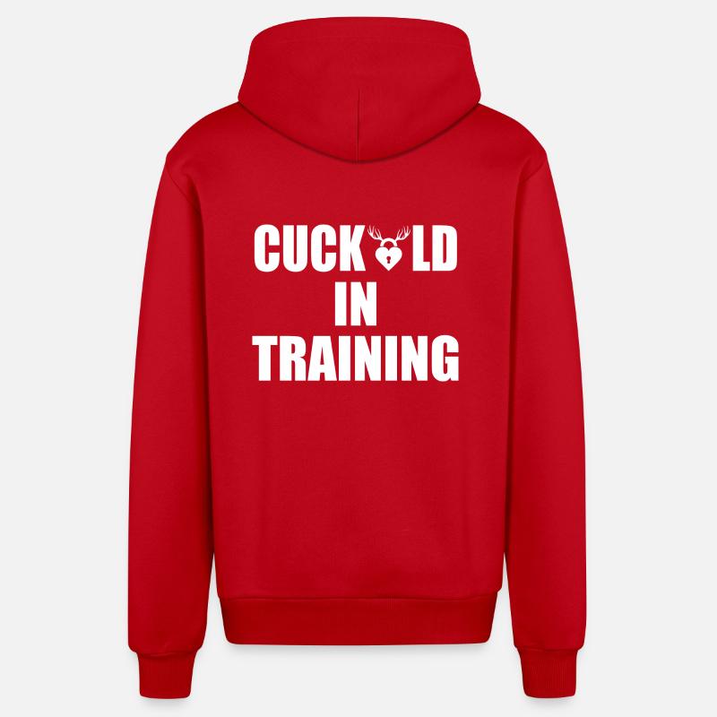 cuckold in training - Veste à capuche bio décontractée fabriquée en UE - rouge