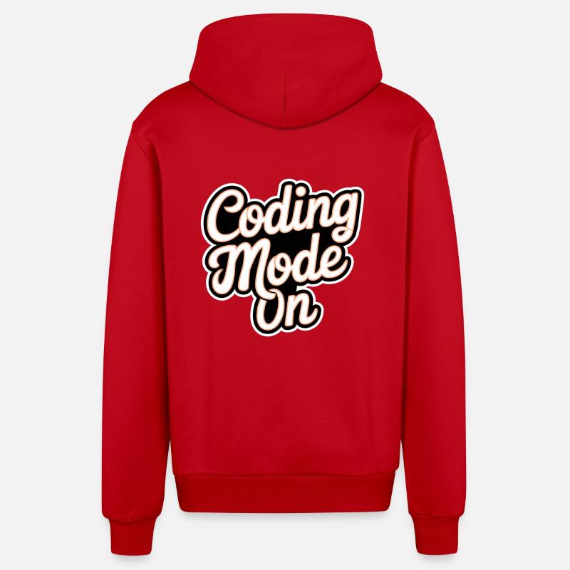 Coding Mode On 17 - Organic Relaxed Kapuzenjacke Made in EU - Rot