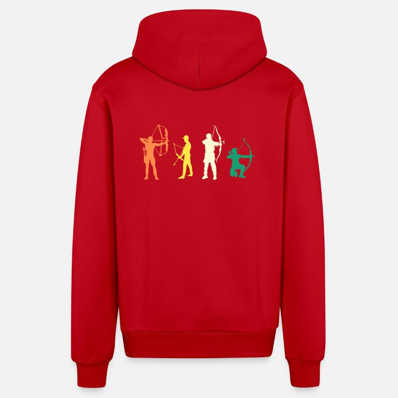 Bogenschütze Evolution Bogenschießen - Organic Relaxed Kapuzenjacke Made in EU - Rot