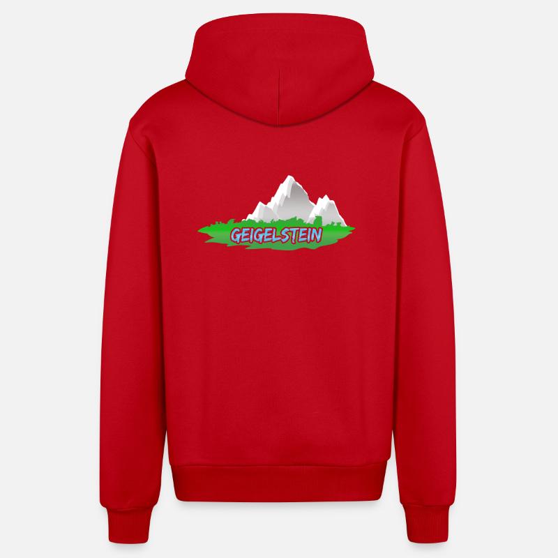 Geigelstein - Veste à capuche bio décontractée fabriquée en UE - rouge