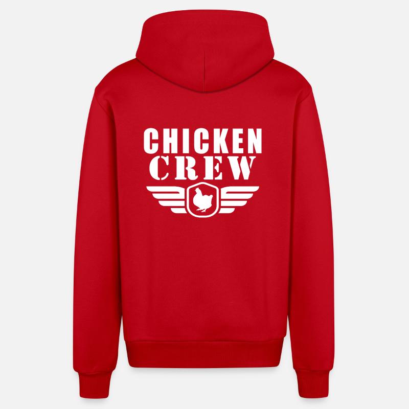Équipage de poulet - Veste à capuche bio décontractée fabriquée en UE - rouge