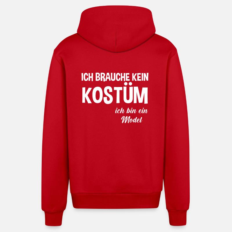 Carnaval de Jecken Carnaval - Veste à capuche bio décontractée fabriquée en UE - rouge