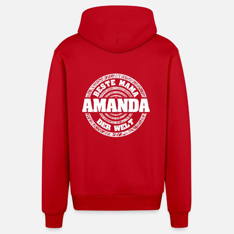Mère Amanda - Veste à capuche bio décontractée fabriquée en UE - rouge