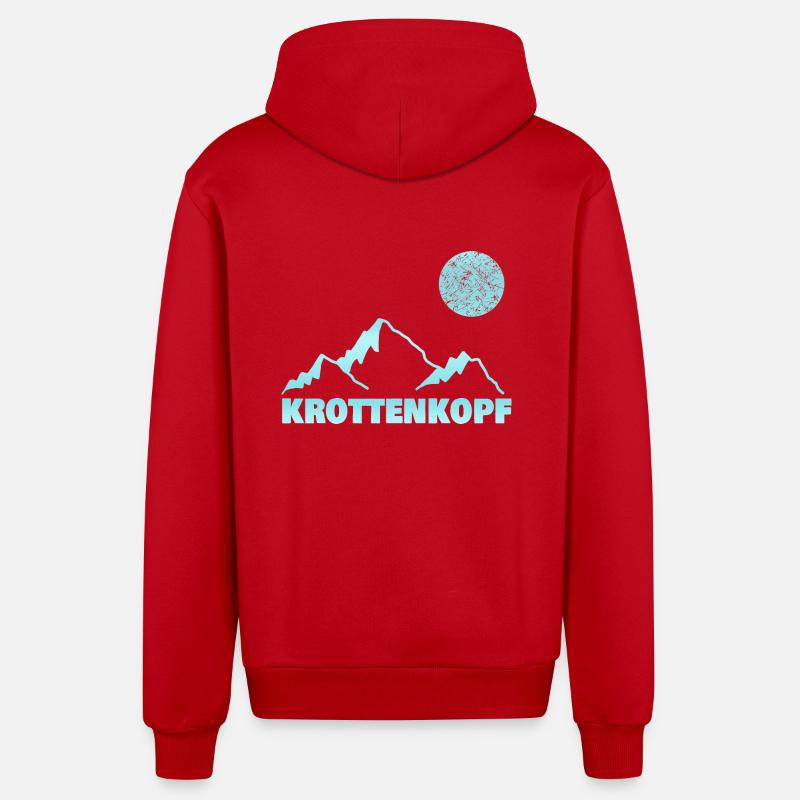 Alpinisme krottenkopf - Veste à capuche bio décontractée fabriquée en UE - rouge
