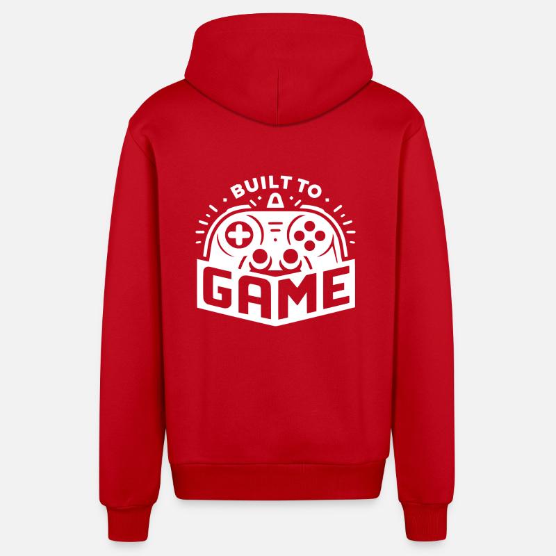 Conçu pour le jeu - Veste à capuche bio décontractée fabriquée en UE - rouge