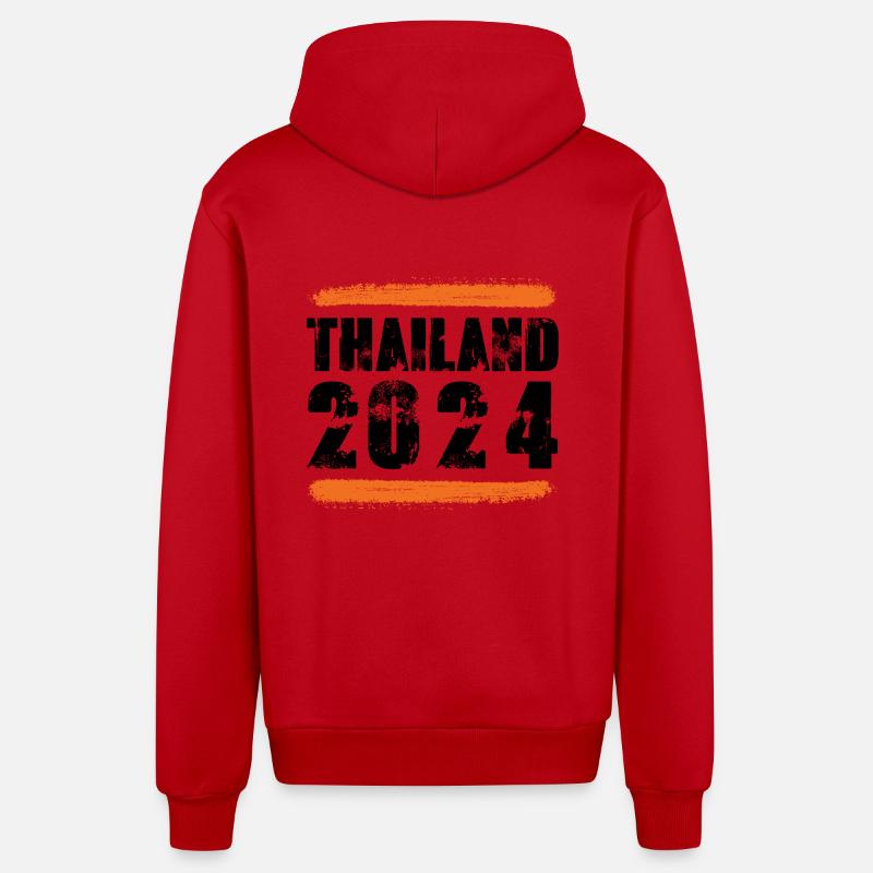 Équipe Thaïlande 2024 - Veste à capuche bio décontractée fabriquée en UE - rouge