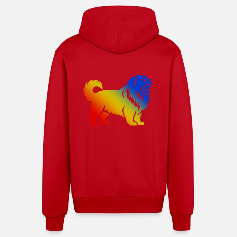 Chien Chow Chow - Veste à capuche bio décontractée fabriquée en UE - rouge