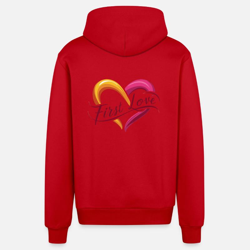 PREMIER AMOUR - Veste à capuche bio décontractée fabriquée en UE - rouge