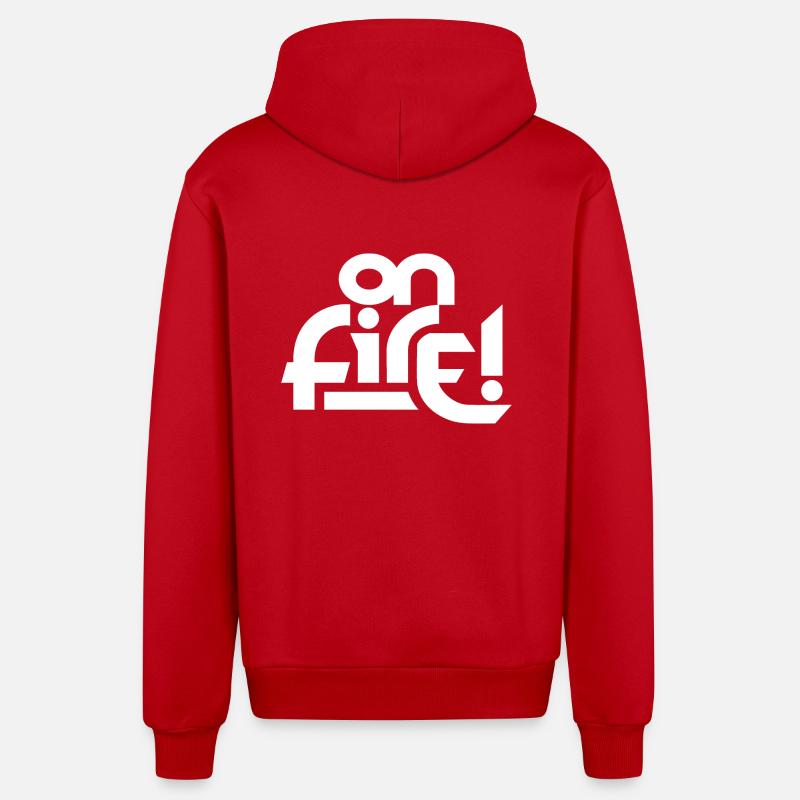 onfire blanc - Veste à capuche bio décontractée fabriquée en UE - rouge