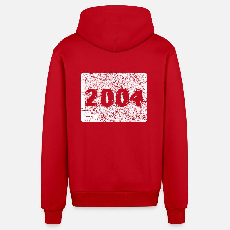 Numéro 2004 - Veste à capuche bio décontractée fabriquée en UE - rouge