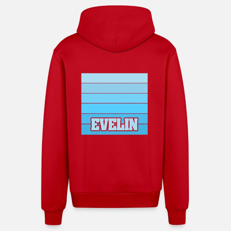 Evelin as a woman's name - Organic Relaxed Hooded Jacket Made in EU - red