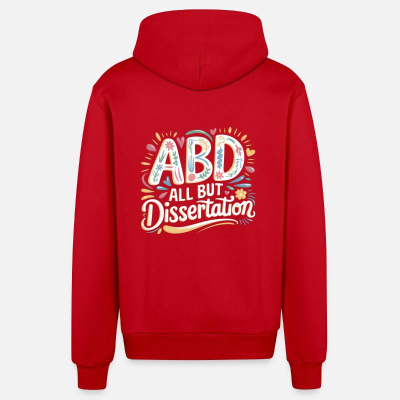 ABD All But Dissertation 7 - Organic Relaxed Kapuzenjacke Made in EU - Rot