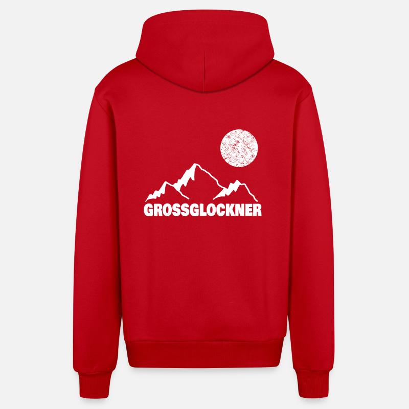 Grossglockner - Organic Relaxed Hooded Jacket Made in EU - red