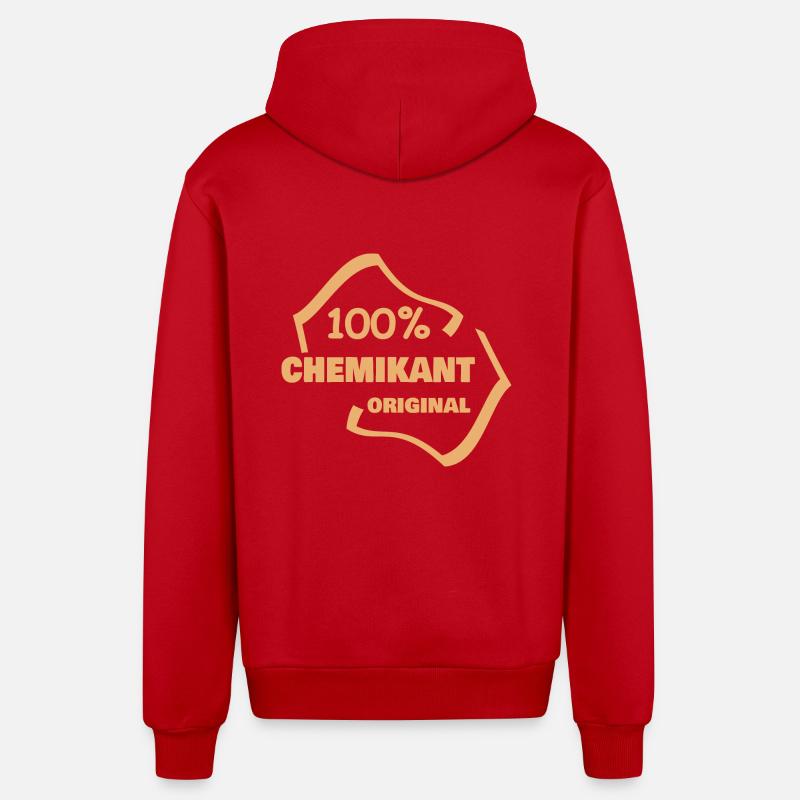 Profession : Technicien en chimie - Veste à capuche bio décontractée fabriquée en UE - rouge