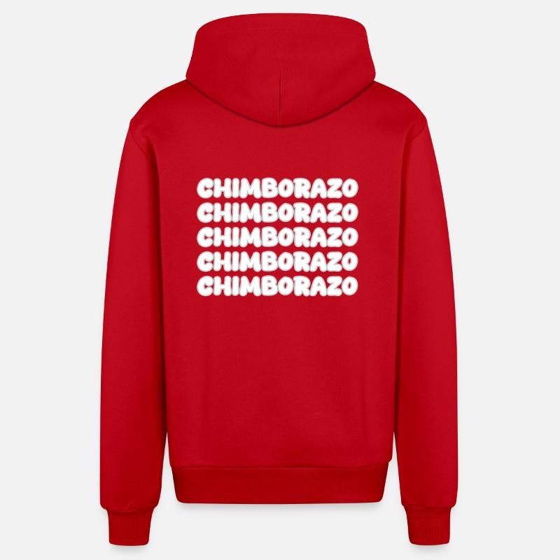 Chimborazo comme grimpant - Veste à capuche bio décontractée fabriquée en UE - rouge