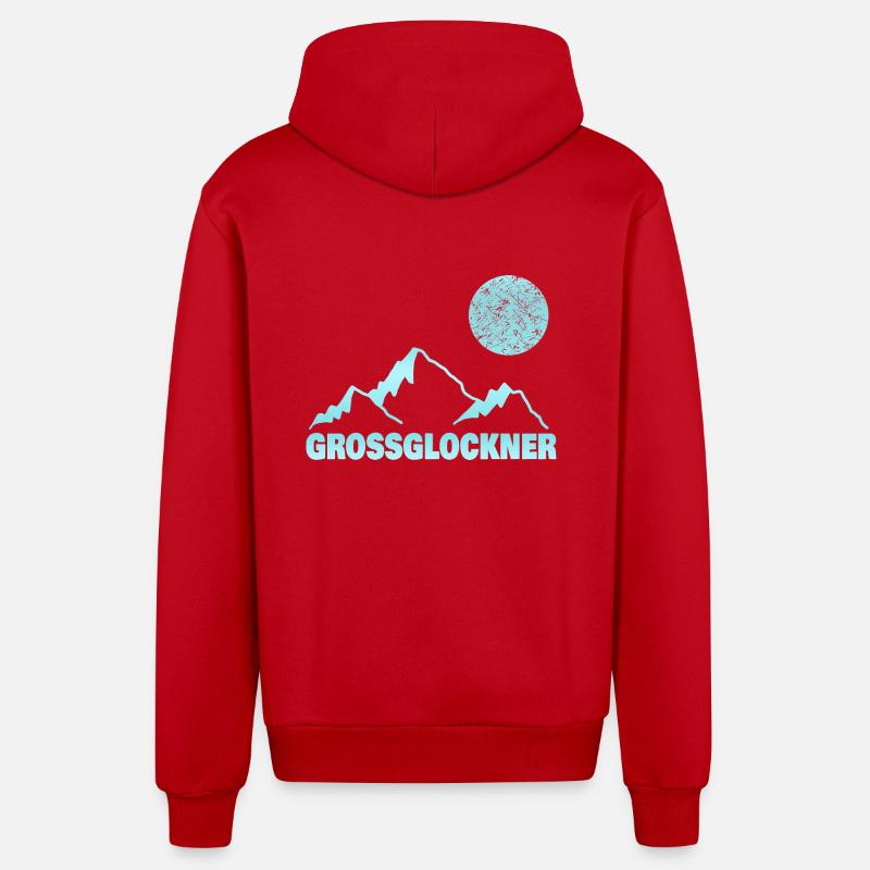 Don pour Grossglockner - Veste à capuche bio décontractée fabriquée en UE - rouge