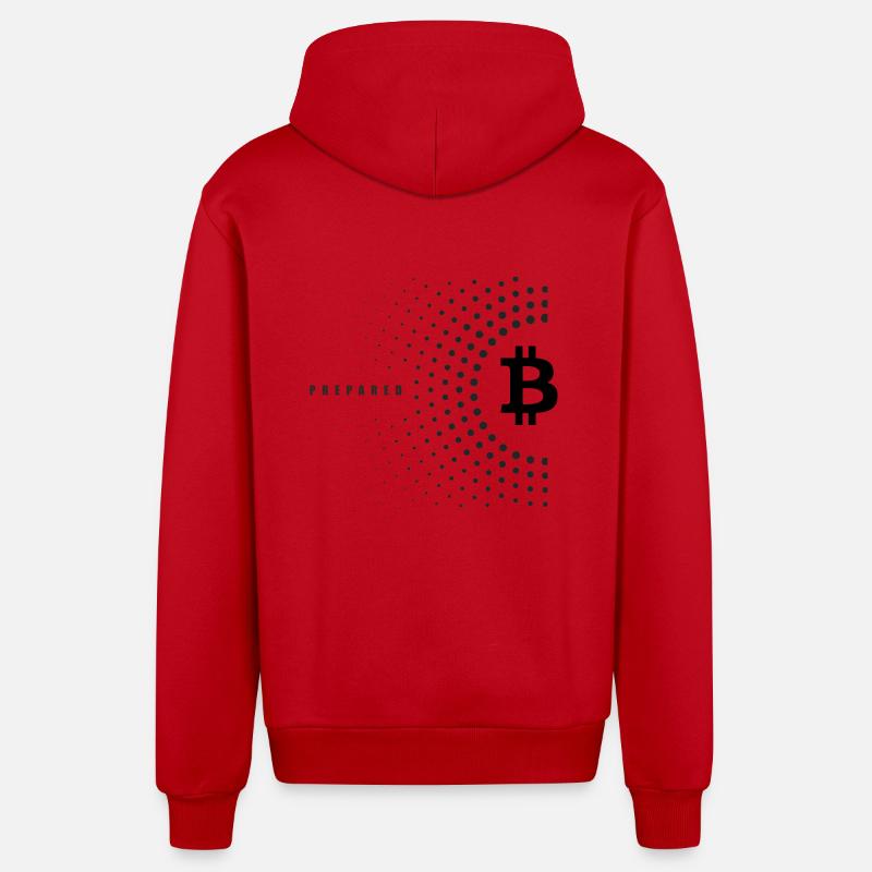 Bitcoin Prepared - Veste à capuche bio décontractée fabriquée en UE - rouge