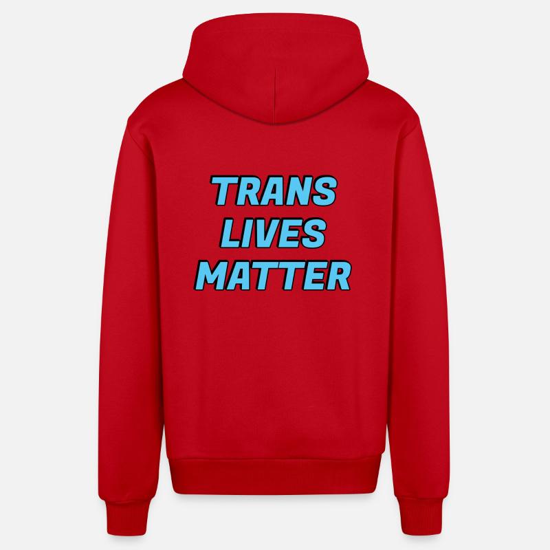 Les vies trans comptent - Veste à capuche bio décontractée fabriquée en UE - rouge