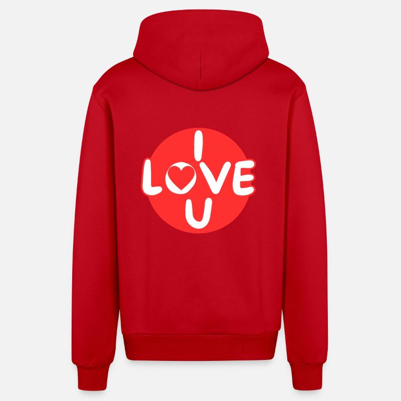 déclaration d'amour pour couple - Veste à capuche bio décontractée fabriquée en UE - rouge