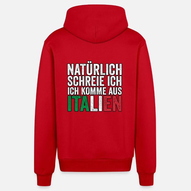 Italie Vaffanculo italien - Veste à capuche bio décontractée fabriquée en UE - rouge