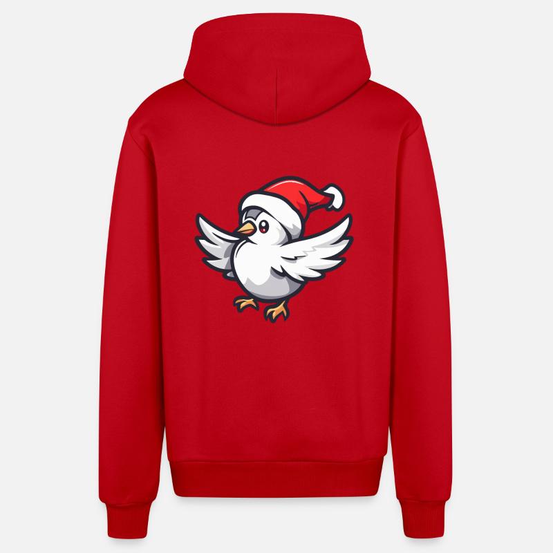 Colombe Oiseau Noël - Veste à capuche bio décontractée fabriquée en UE - rouge