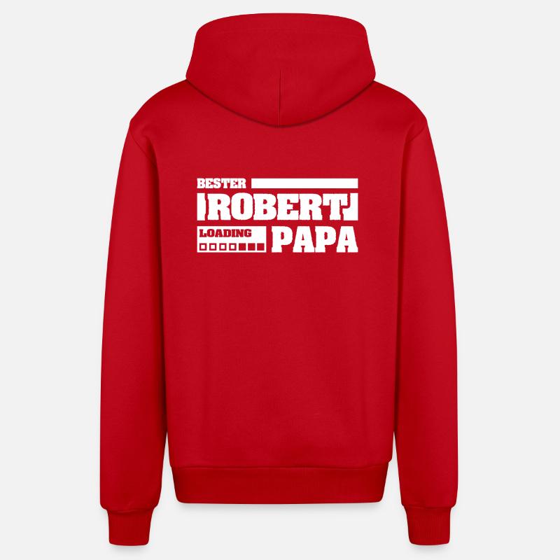 Robert - Veste à capuche bio décontractée fabriquée en UE - rouge