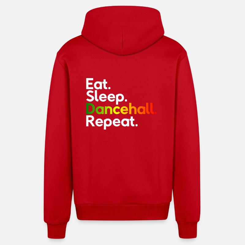 Mangez Sommeil Dancehall Repeat - Veste à capuche bio décontractée fabriquée en UE - rouge