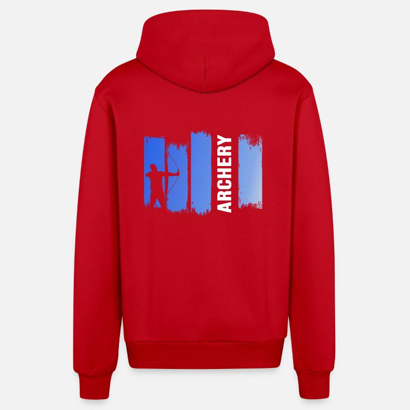 Bogensport Bogen "archery" Bogenparcours - Organic Relaxed Kapuzenjacke Made in EU - Rot