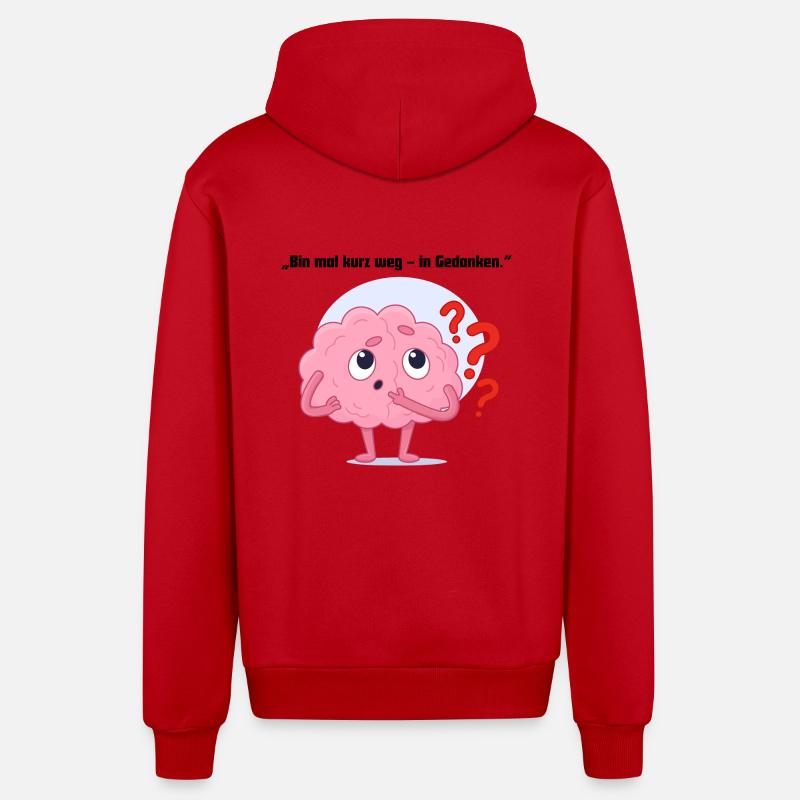 Absent pour une courte période - Veste à capuche bio décontractée fabriquée en UE - rouge