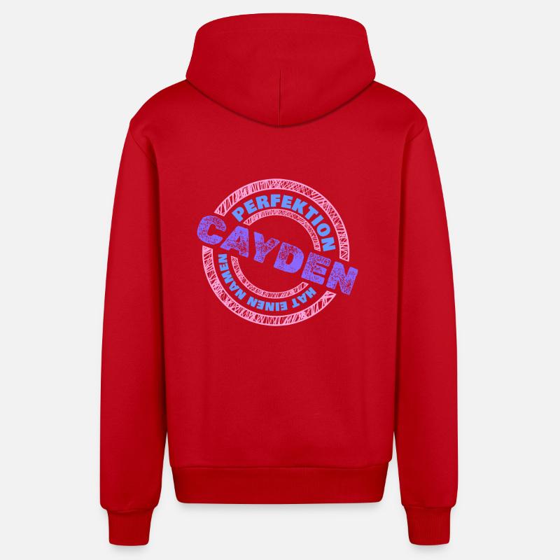 Cayden - Veste à capuche bio décontractée fabriquée en UE - rouge