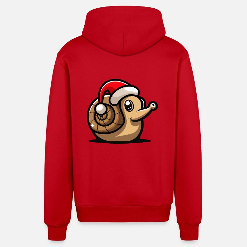 Noël de l’escargot - Veste à capuche bio décontractée fabriquée en UE - rouge