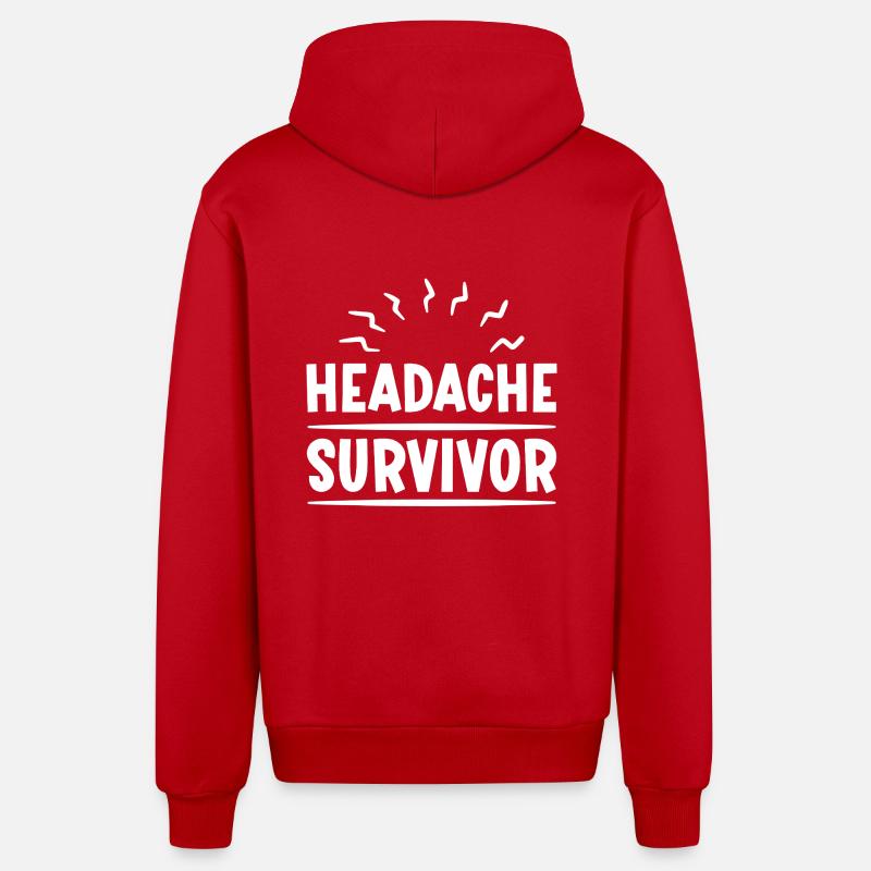 Headache Survivor 2 - Organic Relaxed Kapuzenjacke Made in EU - Rot