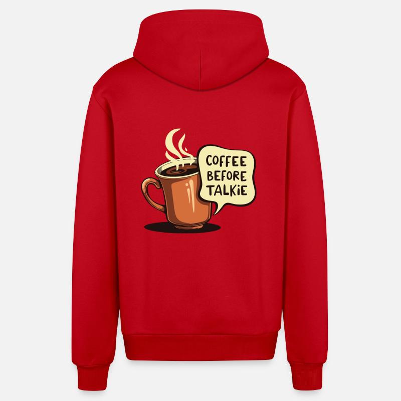 LE CAFÉ AVANT LE TALKIE - Veste à capuche bio décontractée fabriquée en UE - rouge
