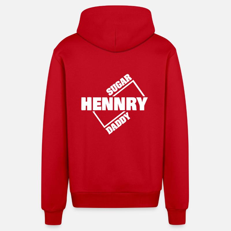 Sugar Daddy Hennry - Veste à capuche bio décontractée fabriquée en UE - rouge