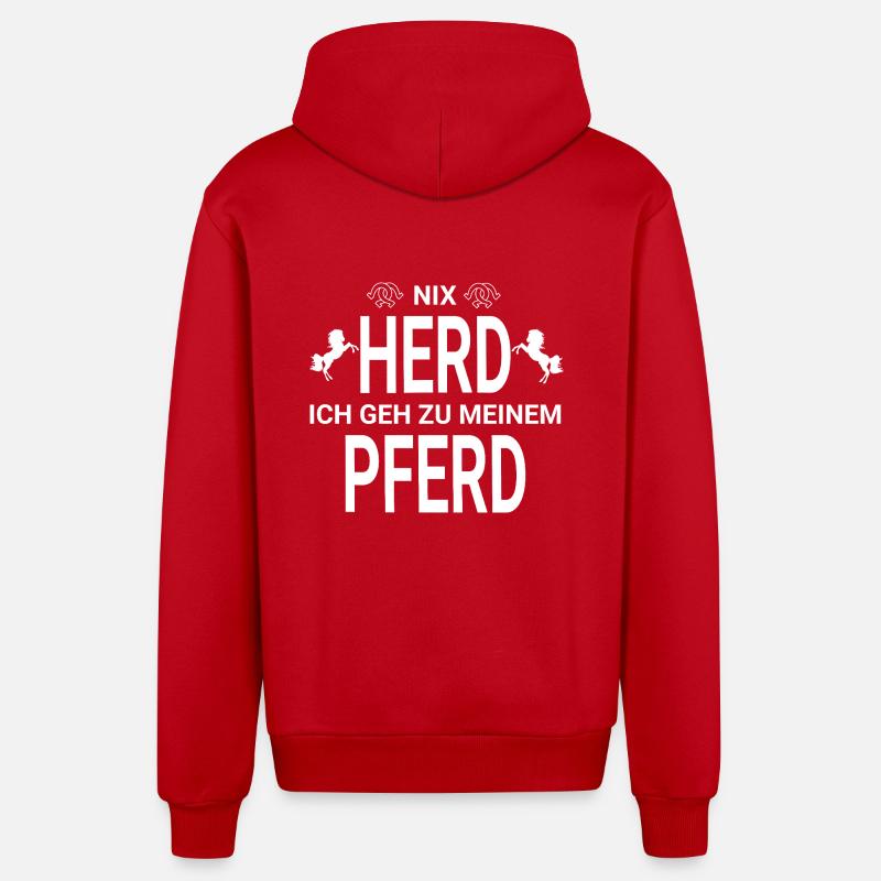 Nix Herd Pferd - Organic Relaxed Kapuzenjacke Made in EU - Rot