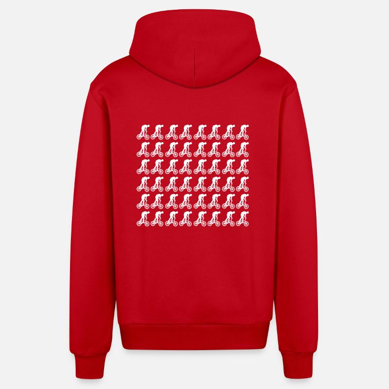 Vélo VTT - Veste à capuche bio décontractée fabriquée en UE - rouge